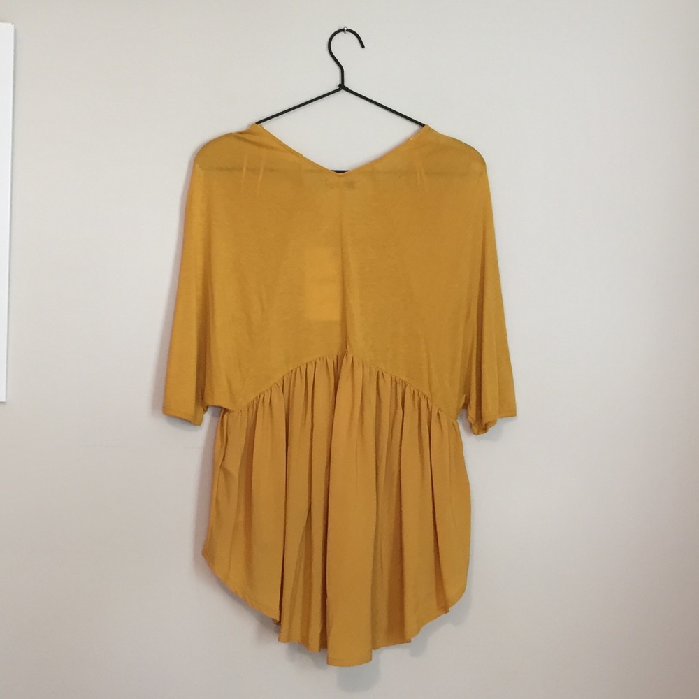 Zara mustard flowy blouse - Picture 2 of 5